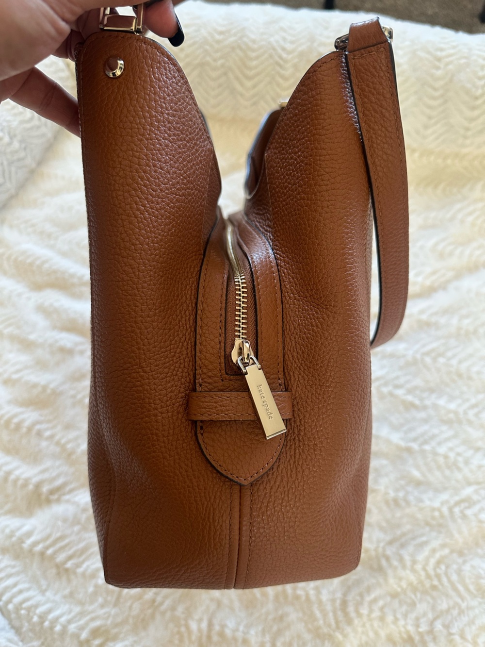 KATE SPADE New York Leila Medium Triple Compartment Pebbled Leather - Picture 12 of 13